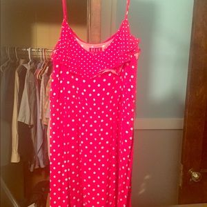 Red and white polka dot Elle dress.